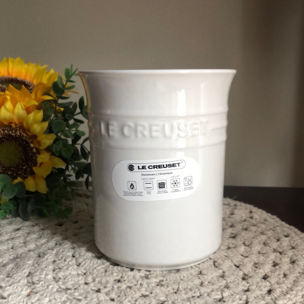 Le Creuset White Stoneware Utensil Holder Crock